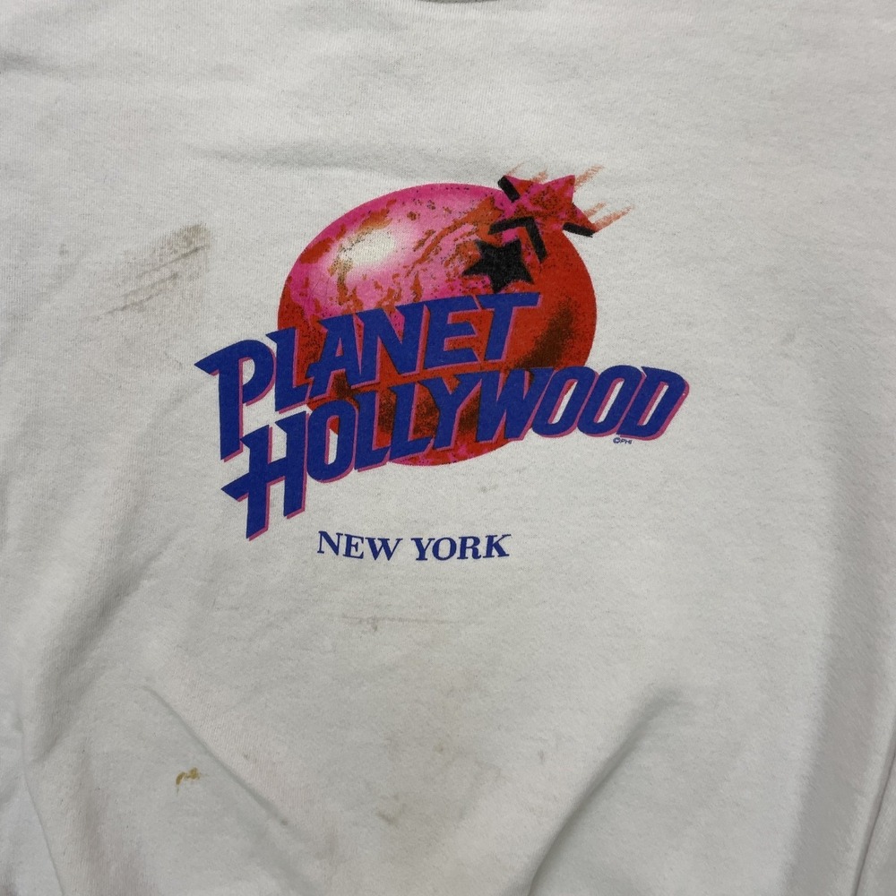 vintage Planet Hollywood New York sweatshirt mens large White 1990s USA - Picture 2 of 13